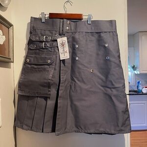 UT KILTS SCOTLAND Utility Cargo Kilt Size 36 Gray NWT